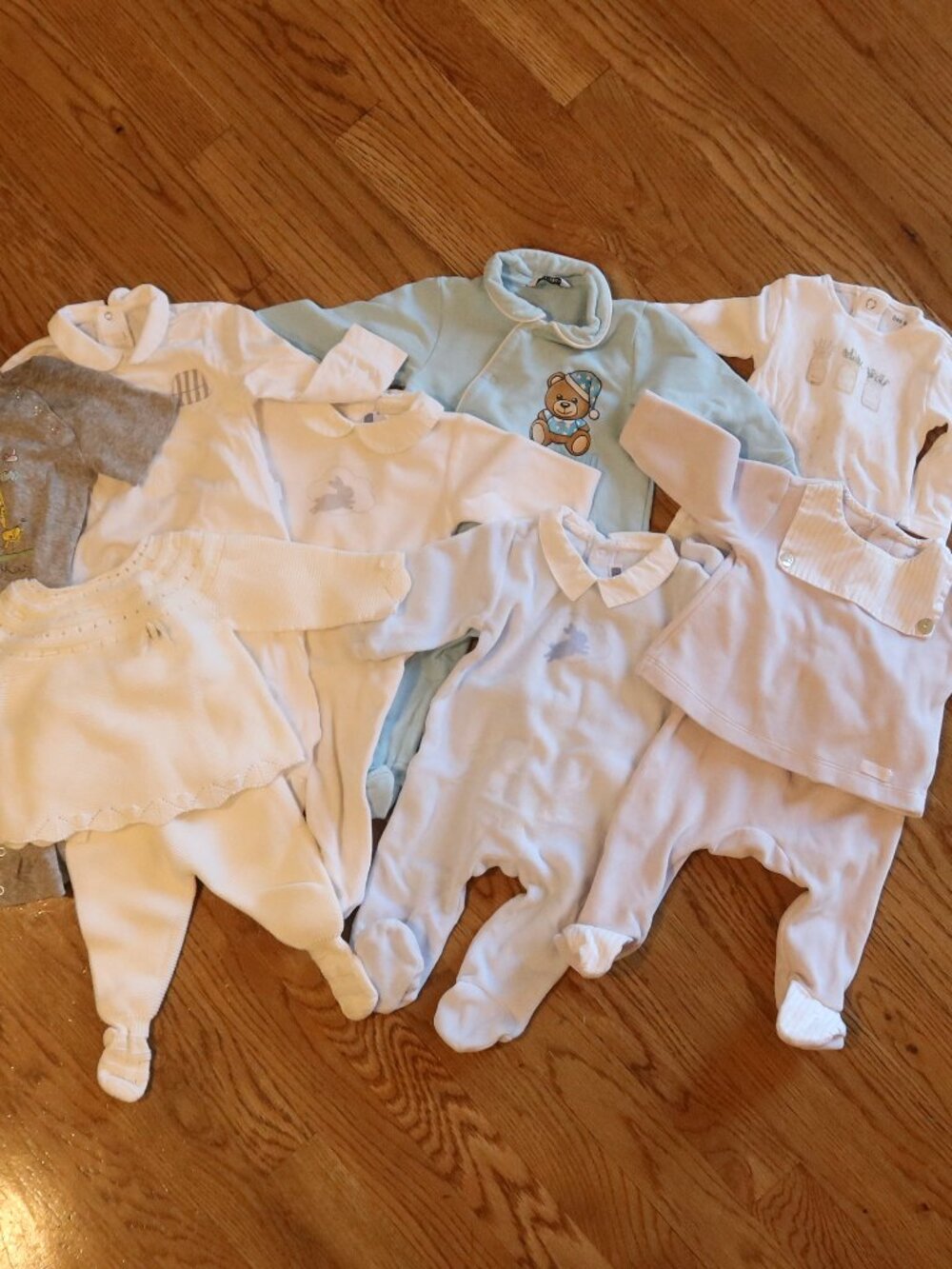 Marni Jacadi baby boy footie layette bundle designer cotton 3-6 M velour outfit